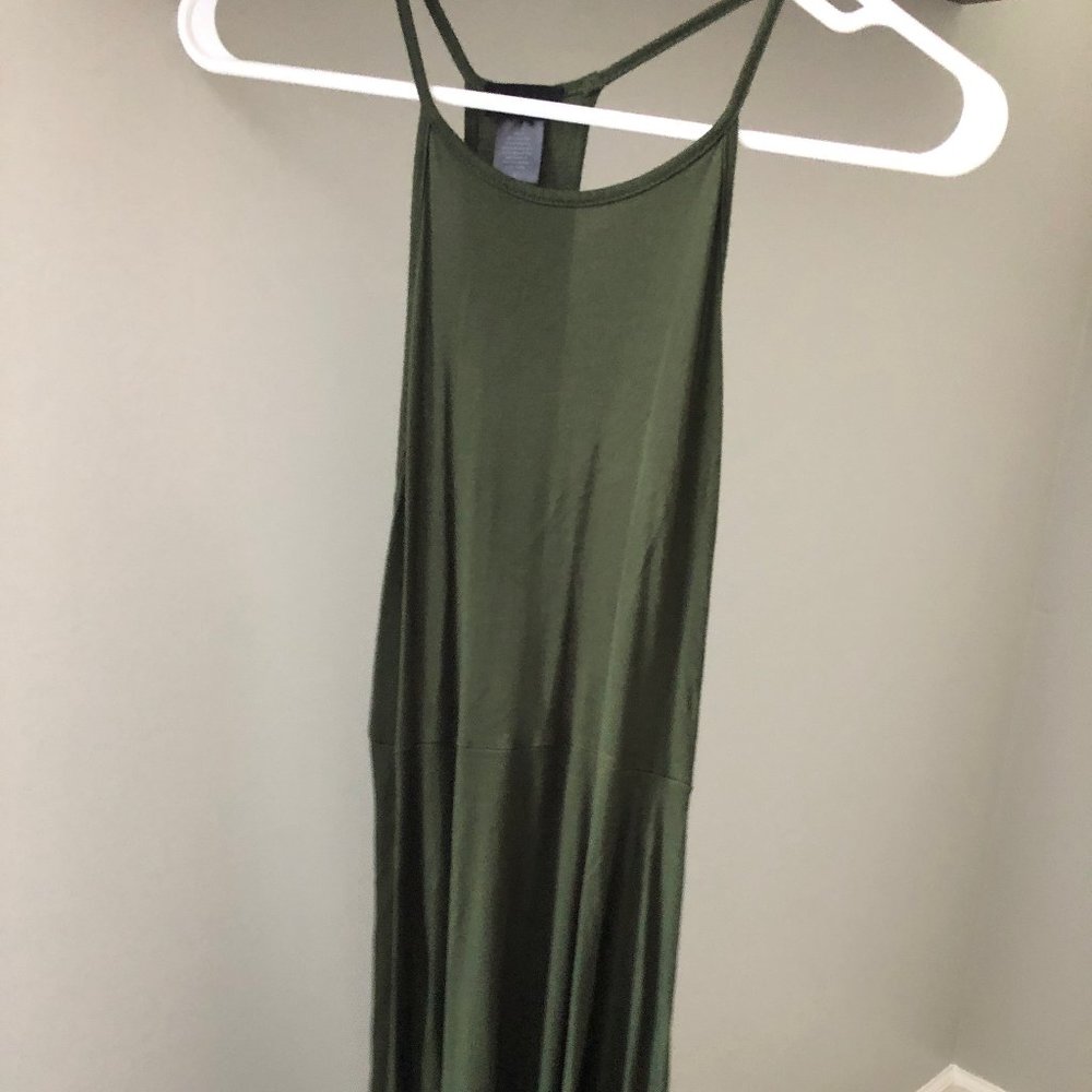 Green High Neck Dress